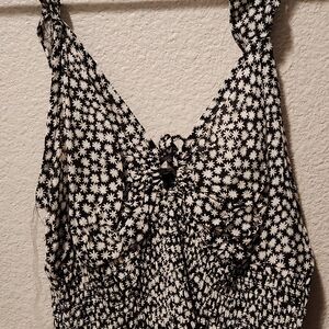 Heart Hips Black and White Floral Blouse